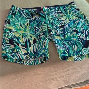 Lilly Pulitzer Tropical Print Shorts - Blue and Green